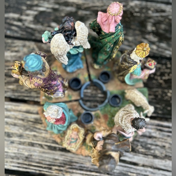 Nativity Advent Candle Holder 4 Piece Holy Family Nativity Scene 4 Candle/Votive - Picture 3 of 12